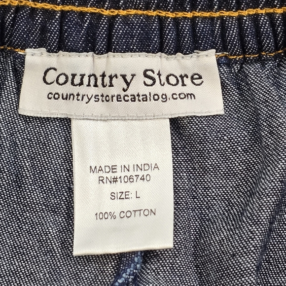 Country Store Jeans Womens Sz L Denim Comfy Versatile Pull-On Med Chambray Pants - Picture 8 of 10